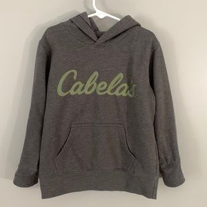 Cabelas youth hoodie size S grey and green